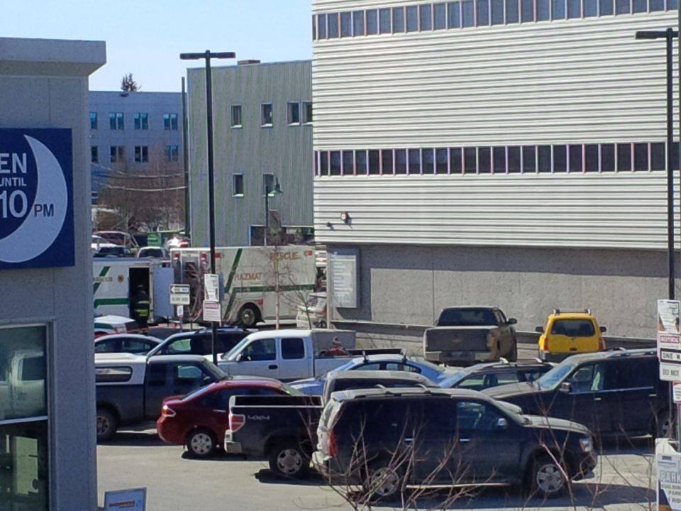 First responders are investigating a suspicious package left inside the courthouse. Photo credit: Michelle MacDonald 