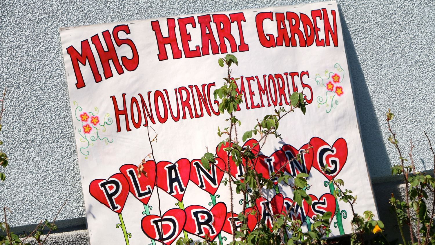 Heart Garden ceremony at Mildred Hall School