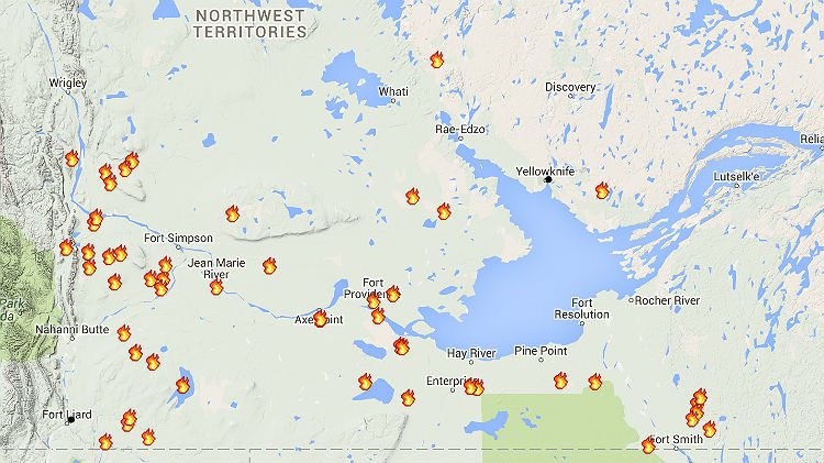 NWT Fire map, June 29, 2015