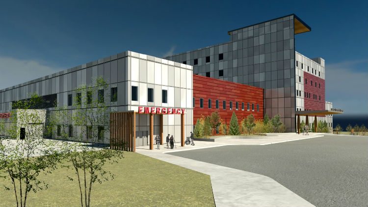 Rendering of design for new Yellowknife hospital