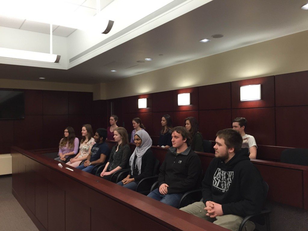 The jury of 12, made up of students from Sir John Franklin High School